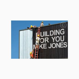 Workers Installing a Billboard