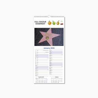 Personalised Small Slimline Wall Calendar