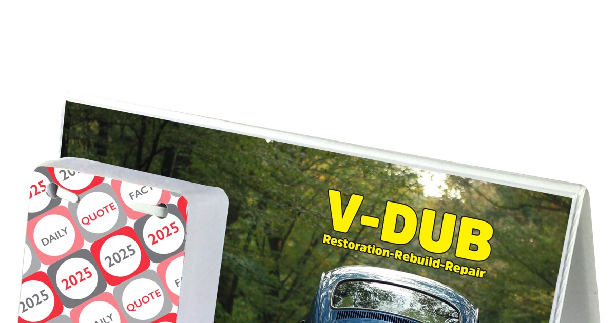 PVC Encapsulated Branded Desk Calendar | Brunel Trade Services