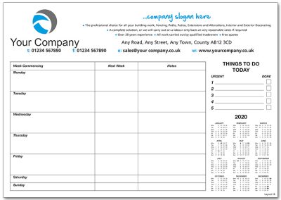 Template 18 with Calendar and Notes