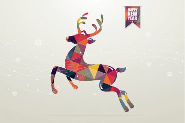 1612 - Happy New Deer Branded Christmas Card