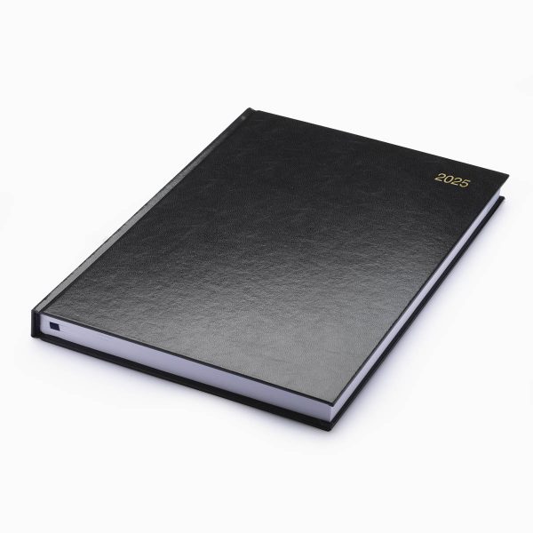 Strata A4 Diary - Page a Day - White Pages - Black
