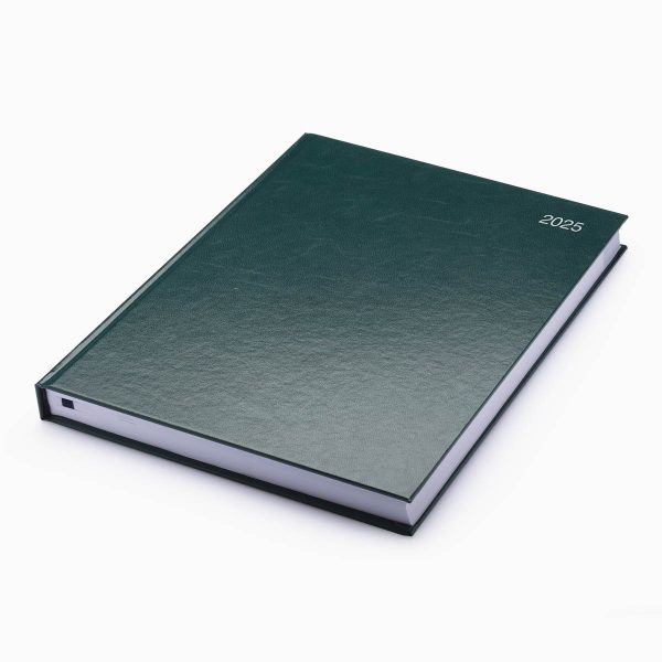Strata A4 Diary - Page a Day - White Pages - Green